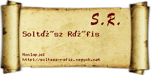 Soltész Ráfis névjegykártya